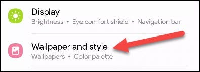 Toque em "Papel de parede e estilo".