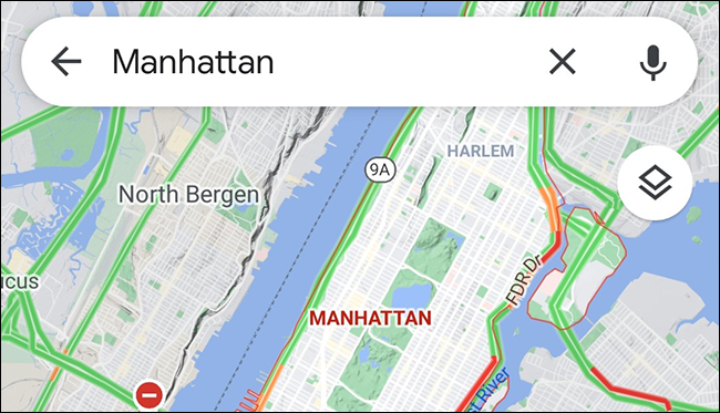 Dados de tráfego no Google Maps no celular.