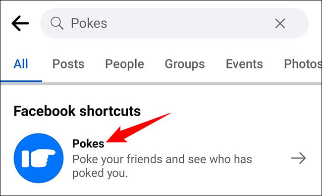 Toque na opção "Pokes".