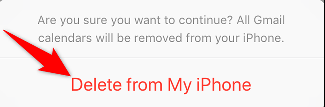 Toque em "Excluir do meu iPhone" no prompt.