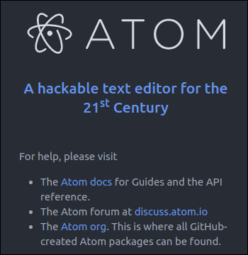 Atom rodando no Ubuntu