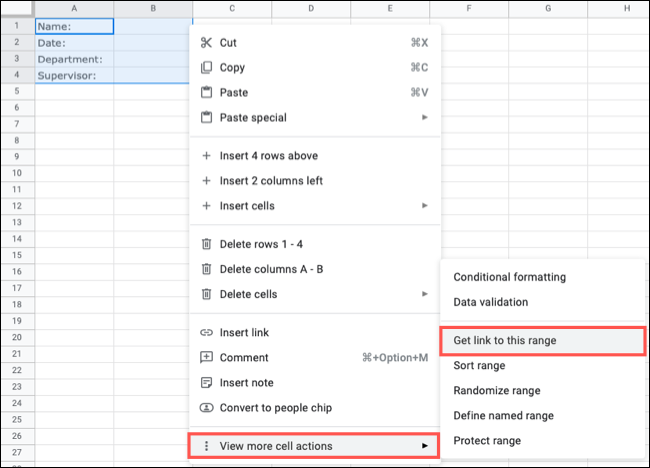 Selecione Obter link para este intervalo ou célula