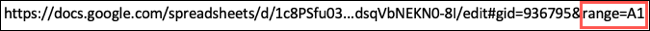 Link para uma célula no Planilhas Google