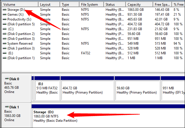 Clique com o botão direito do mouse na unidade na lista ou clique com o botão direito na unidade no menu na parte inferior.