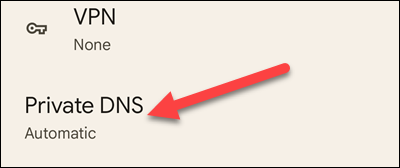 Selecione "DNS privado".