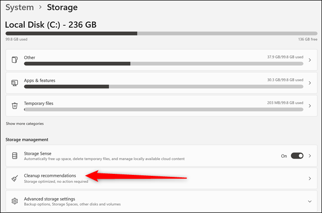 Clique em "Recomendações de limpeza".