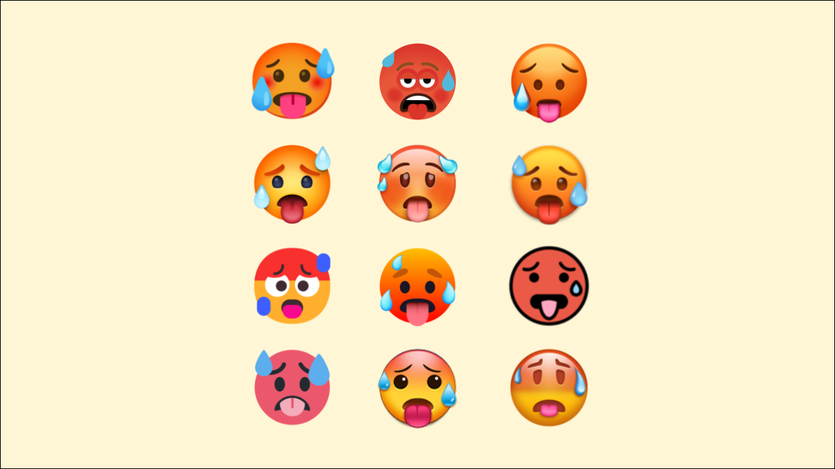 Diferentes versões do mesmo emoji.