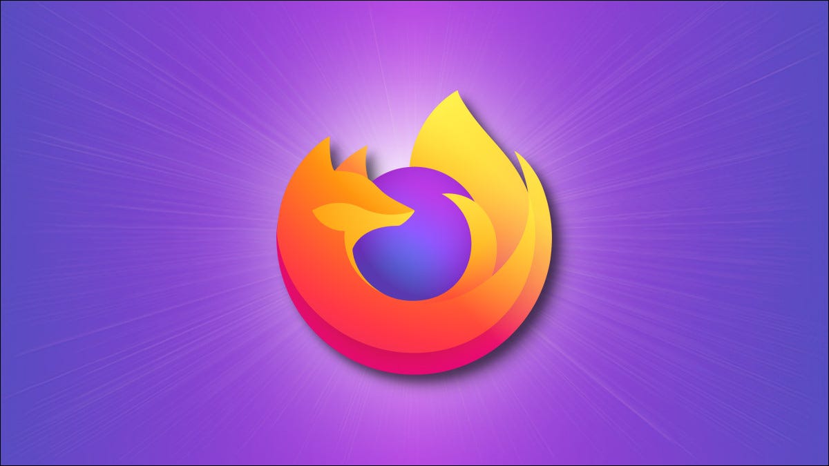 Logo do Firefox em um fundo roxo.