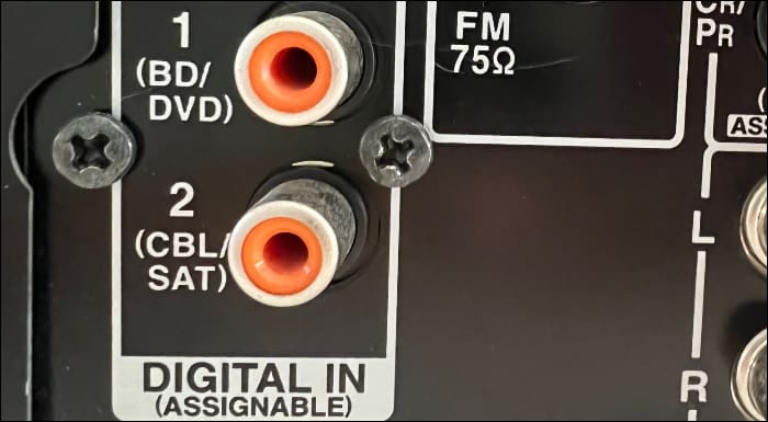 Conexões de áudio digital coaxial
