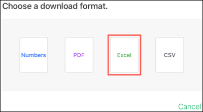 Baixar como Excel