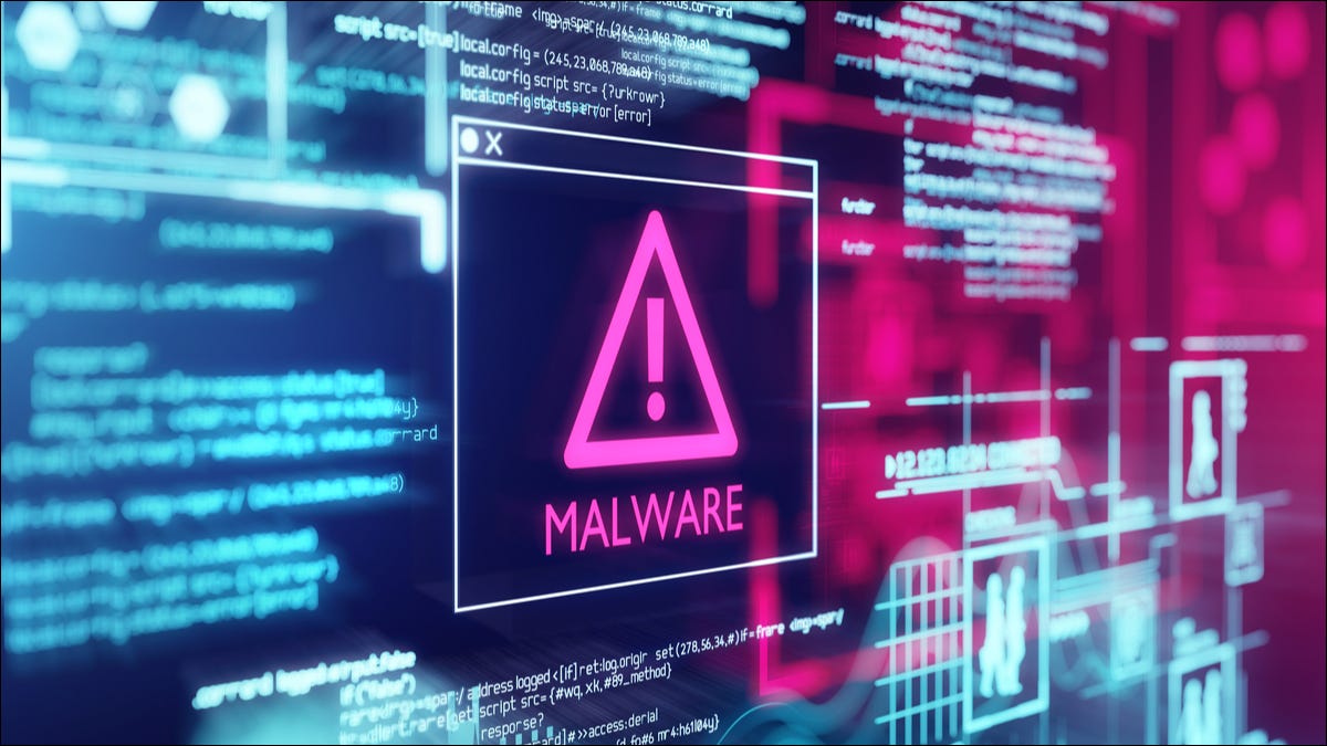 Imagem de aviso de malware