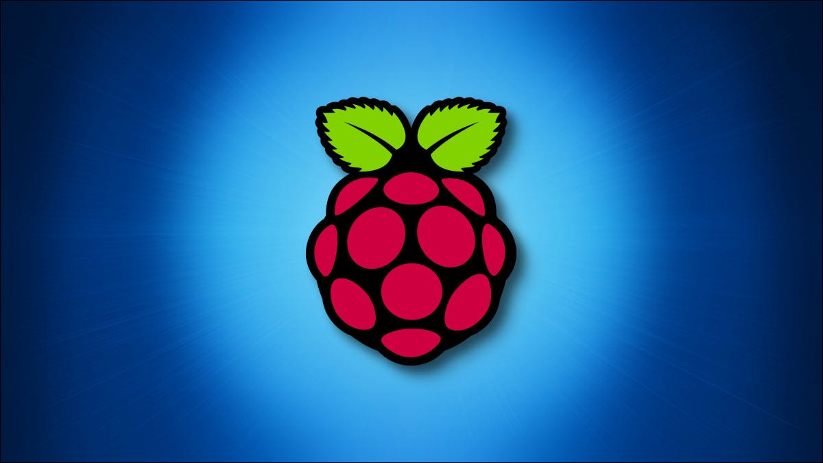 O logotipo do Raspberry Pi em um fundo azul