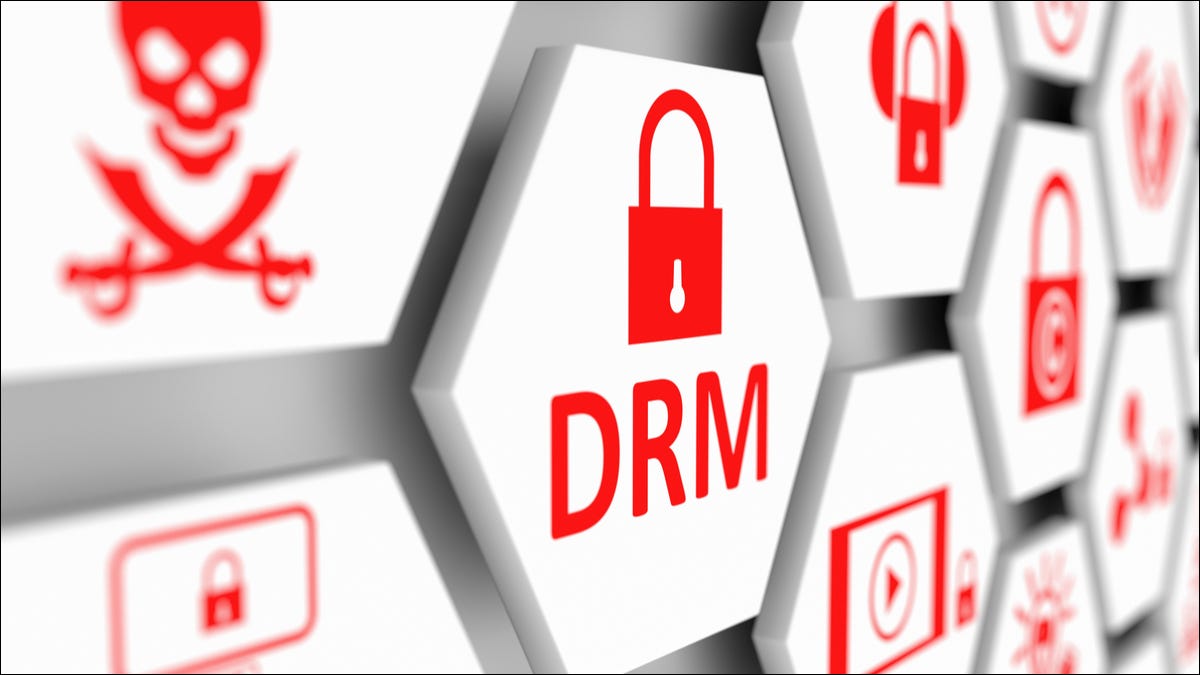 Um logotipo "DRM".