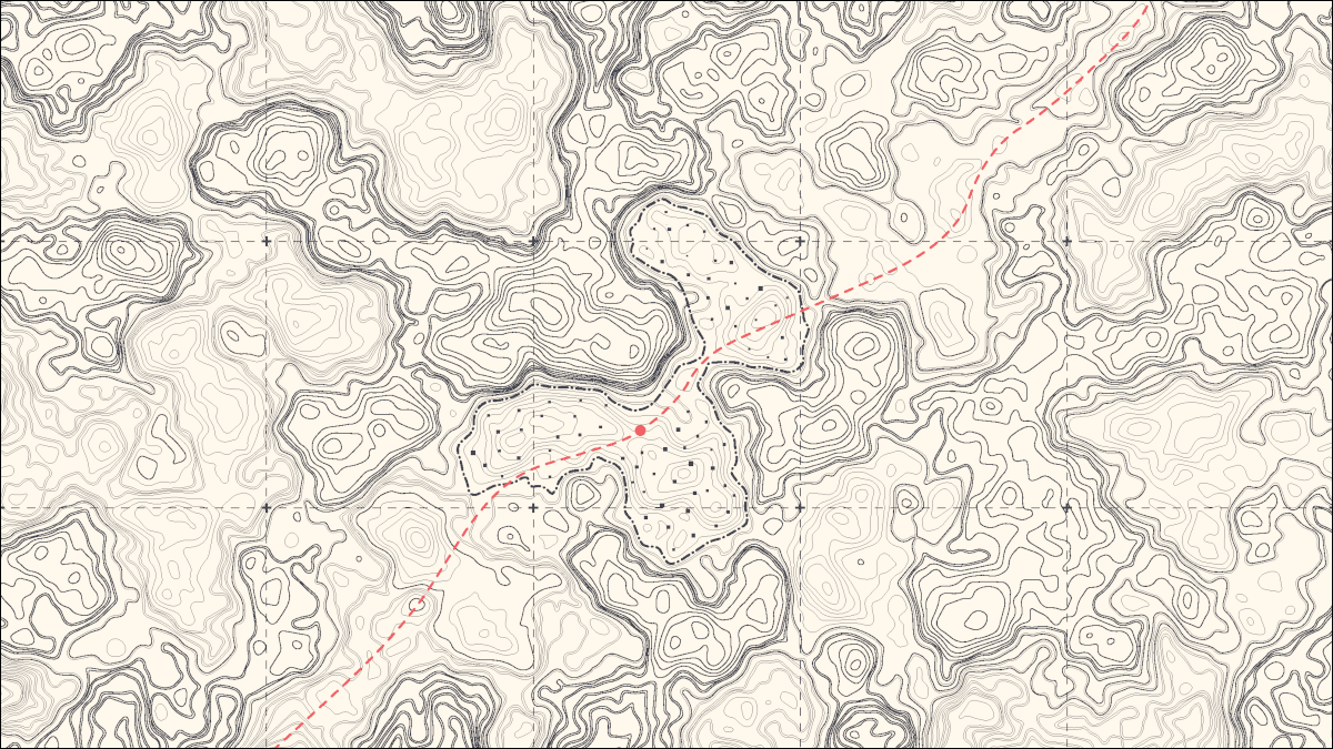 Mapa topográfico de contorno mostrando a elevação.