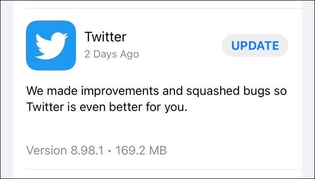 Atualize o Twitter para iPhone