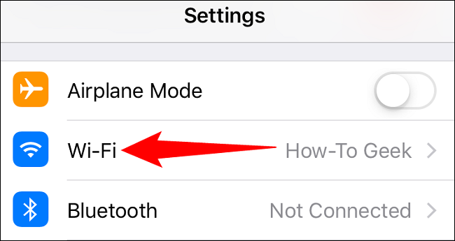 Select "Wi-Fi" in Settings.