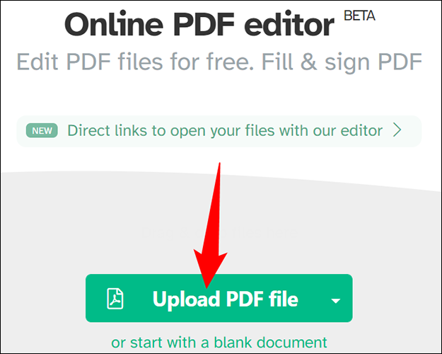 Escolha "Carregar arquivo PDF".