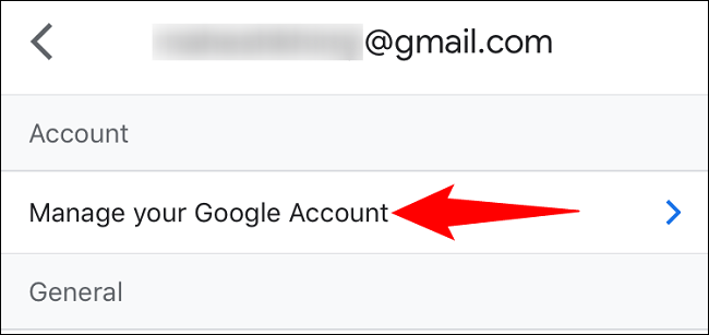 Toque em "Gerenciar sua conta do Google".