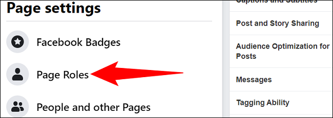 Select "Page Roles" from the left sidebar.
