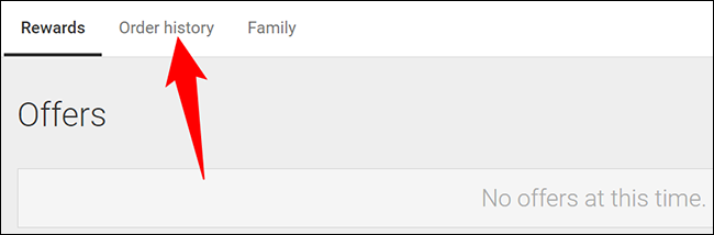 Clique em "Histórico de pedidos" na parte superior.