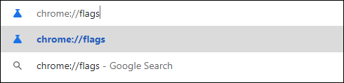 digite "chrome://flags" na barra de pesquisa do Chrome