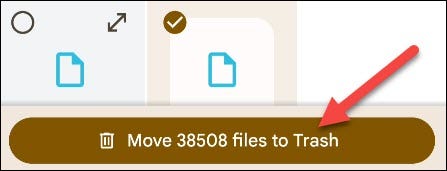 Toque em "Mover arquivos para a lixeira".