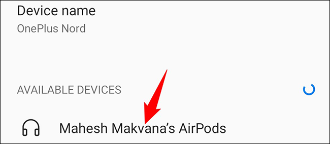 Toque em AirPods na lista.