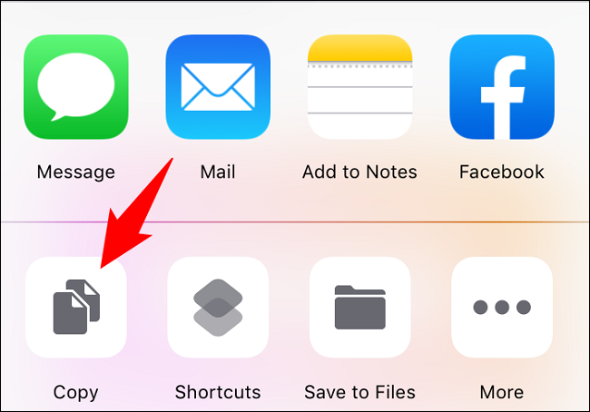 Toque em "Copiar" no canto inferior esquerdo.