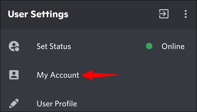 Choose "My Account."