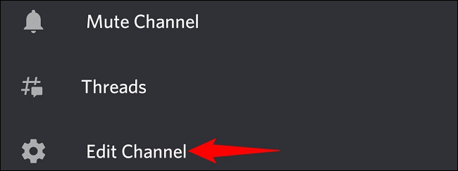 Escolha "Editar Canal" no menu.
