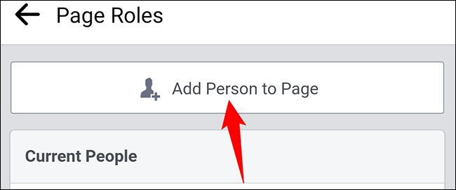 Select "Add Person to Page" at the top.