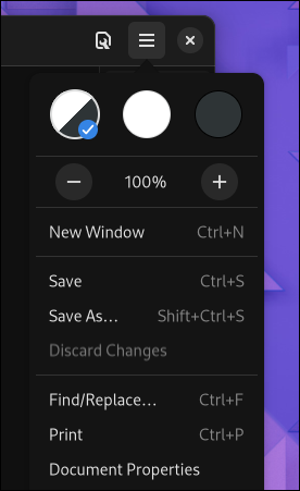 As configurações de modo claro e escuro do editor padrão do GNOME 42
