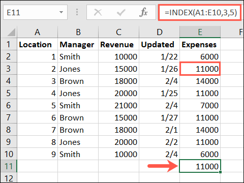 INDEX em Array Form para uma interseção