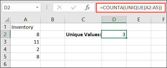 COUNTA com UNIQUE no Excel