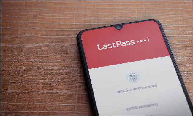 Aplicativo LastPass no telefone