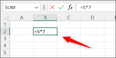 Multiplicando dois números em uma célula.