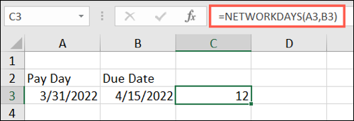 Função NETWORKDAYS no Excel