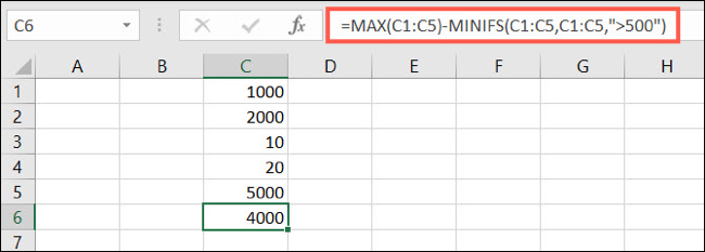 Formula to find conditional range in Excel