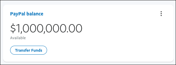 Um milhão em dinheiro falso do Paypal