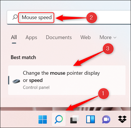 Search for Mouse Speed in Windows.