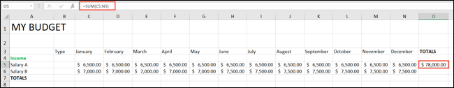 Fórmula SOMA no Excel