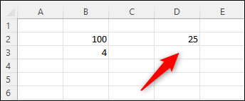 O resultado da divisão de dados de duas células.