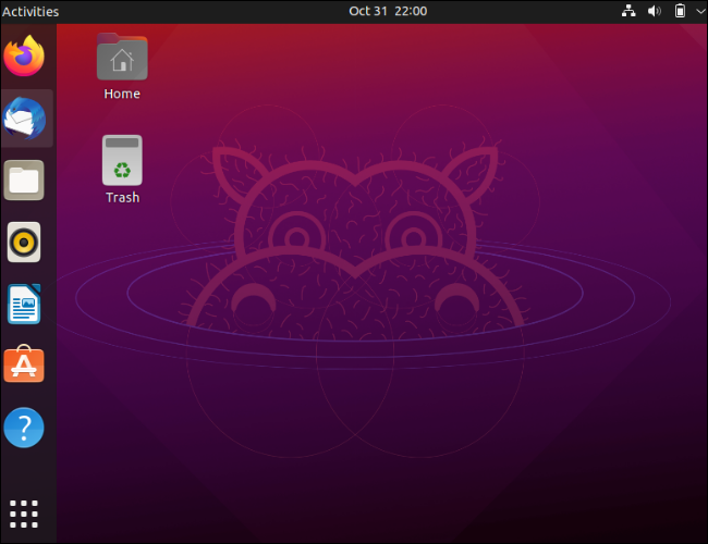 Área de trabalho do Ubuntu GNOME