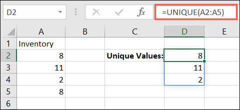 Função ÚNICA no Excel