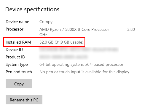 Veja sua memória ram instalada no Windows 10 PC