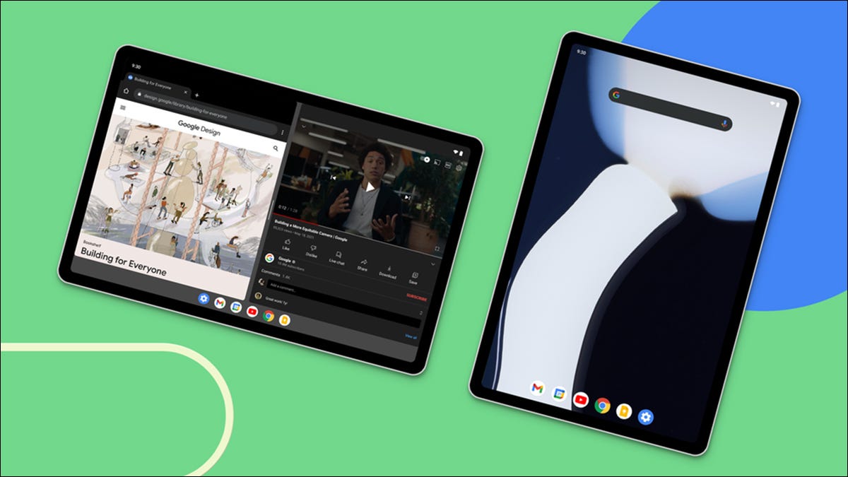 Android 12L em dois tablets