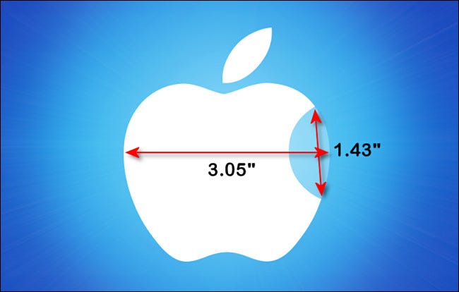 Estimando o lado da fruta do logotipo da Apple.