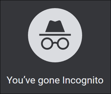 O modo de navegação anônima está ativo