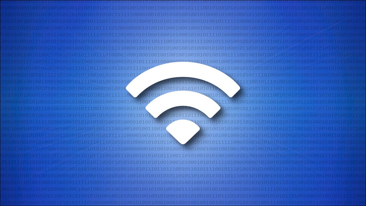 Símbolo Apple Mac Wi-Fi em fundo azul de números binários