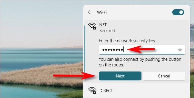 Digite a senha do Wi-Fi e clique em “Avançar”.